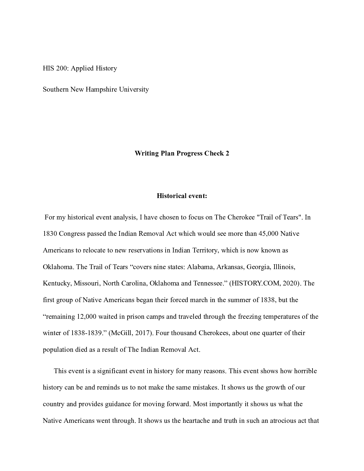 Preview image for HIS 200 Applied History Writing Plan 2.docx    HIS 200: Applied History  Southern New Hamp